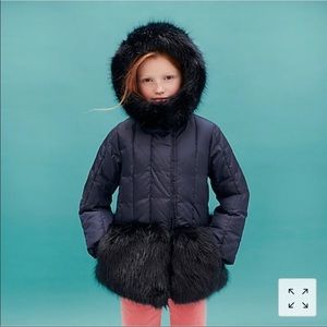 J Crew Girl Fur-trimmed Puffer size 8